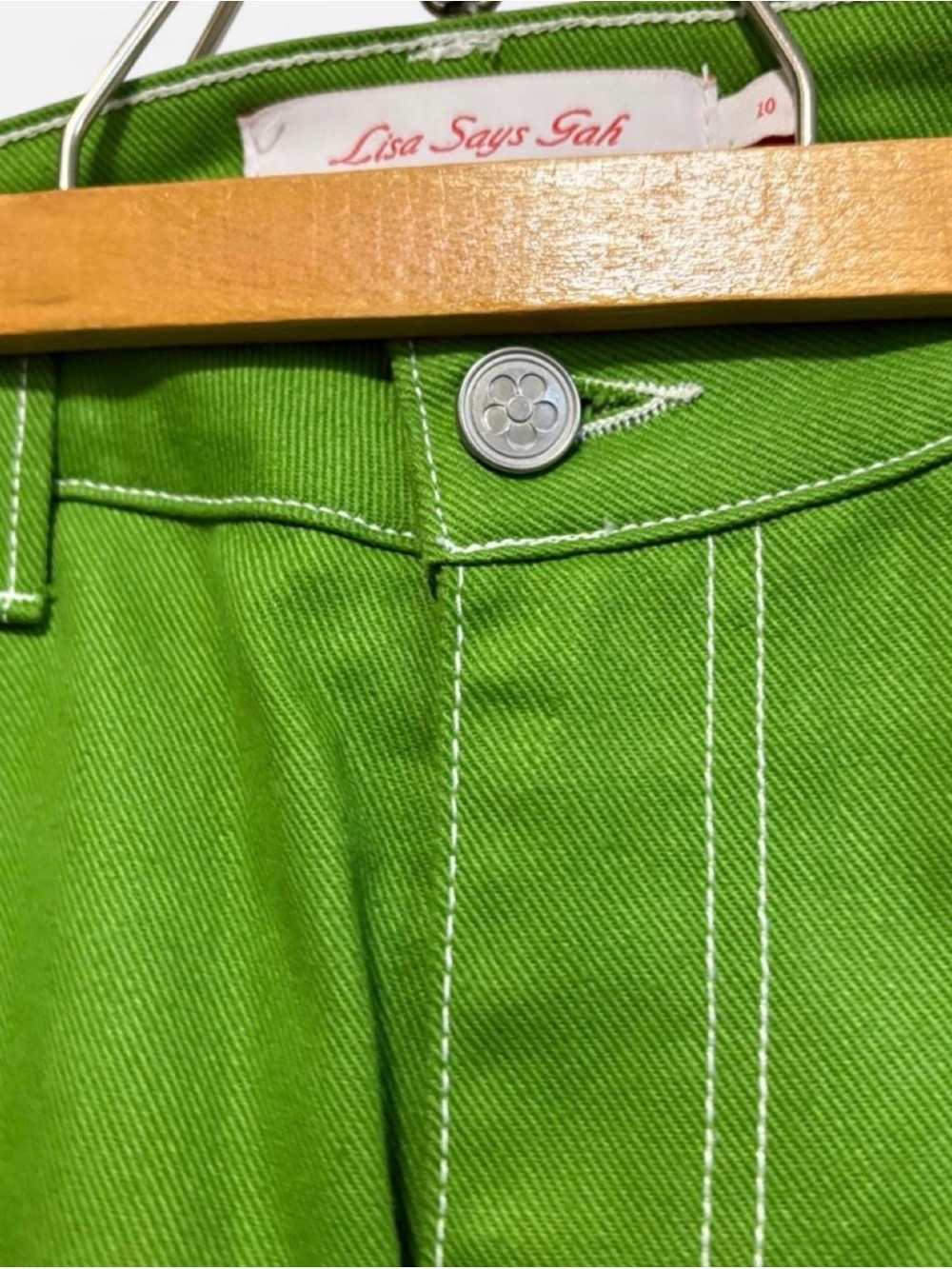 Lisa Says Gah Straight-Leg Green Denim - Picture 6 of 6